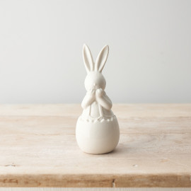 White Ceramic Bunny – 10cm 